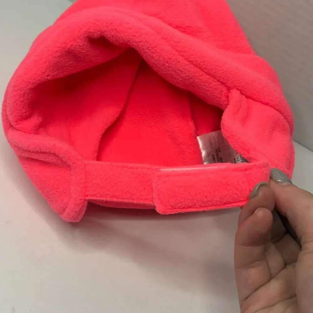Nike Baby Infant Size Fleece Chin Strap Trapper Hat and Mittens 2 Piece Set Pink